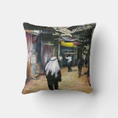 古いエルサレムを歩いて家に帰る クッション (裏面)