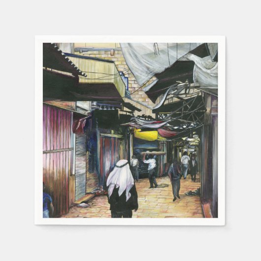 古いエルサレムを歩いて家に帰る スタンダードカクテルナプキン (正面)