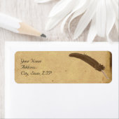 古いエレガンスファッションドパーチメントとクイル ラベル (インサイチュ)