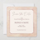 古いエレガント日付ファッションドカードの保存 招待状 (裏面)