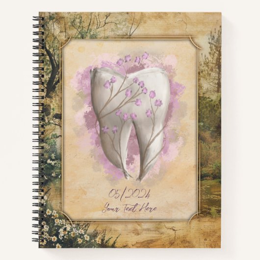 古いエレガント歯科ファッションド日記/手帳 ノートブック (正面)