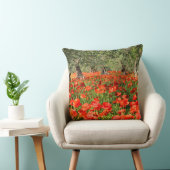 古いオリーブの下の赤いケシの花 クッション (椅子)