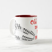 "古いオルガン奏者決してマグ"は死にません ツートーンマグカップ (正面左)