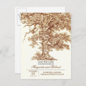 古いオークの木が日付はがきを保存する 案内ポストカード (正面/裏面)