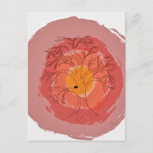 古いオークの木のポスター ポストカード (正面)