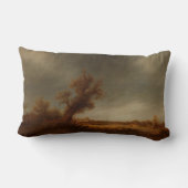 古いオークの風景、エイドリアン・ヴァン・オスタード、缶 ランバークッション (裏面)