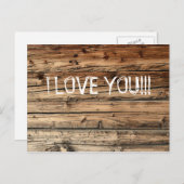 古いオーク材の木目の質感ラブカード ポストカード (正面/裏面)