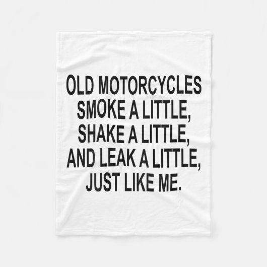 古いオートバイは、少しリークを振って煙 フリースブランケット (正面)