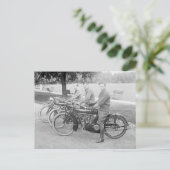 古いオートバイチームのヴィンテージ写真 ポストカード (スタンド正面)