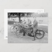 古いオートバイチームのヴィンテージ写真 ポストカード (正面/裏面)