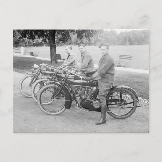 古いオートバイチームのヴィンテージ写真 ポストカード (正面)