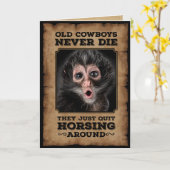 古いカウボーイおもしろいカスタマイズ可能なフォトカード カード (黄色い花)