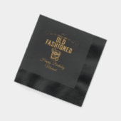 古いカクテルの誕生日ファッションドパーティーに電話 箔ナプキン (左)