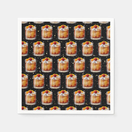 古いカクテルファッションド スタンダードカクテルナプキン (正面)