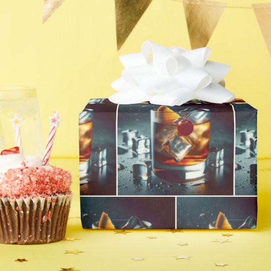 古いカクテルファッションド ラッピングペーパー (誕生日パーティー)