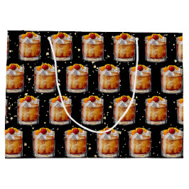 古いカクテルファッションド ラージペーパーバッグ