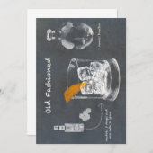 古いカクテルファッションド 招待状 (正面/裏面)