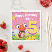 古いカスタムな誕生会の紙ナプキンの女の子5yrs スタンダードランチョンナプキン (インサイチュ)