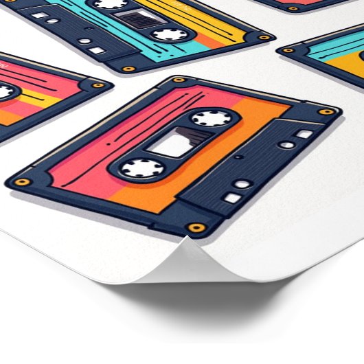 古いカセット ポスター (角)