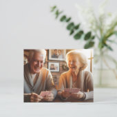 古いカップルトランプ ポストカード (スタンド正面)