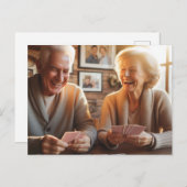 古いカップルトランプ ポストカード (正面/裏面)