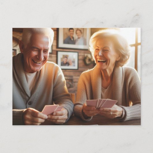 古いカップルトランプ ポストカード (正面)