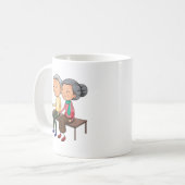 古いカップル コーヒーマグカップ (正面左)