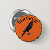 古いカラス 缶バッジ (正面&裏面)
