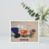 古いカラフルガラス洗眼機はがき ポストカード (スタンド正面)