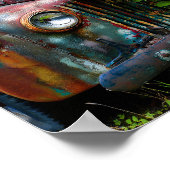 古いカラフル錆びたトラック ポスター (角)