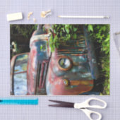 古いカラフル錆びたトラック 薄葉紙 (クラフト)