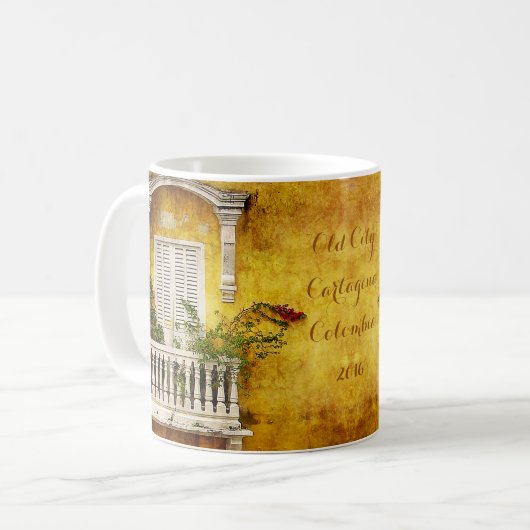古いカルタヘナのコーヒー・マグ コーヒーマグカップ (正面左)