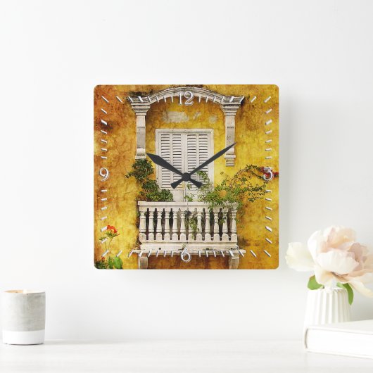 古いカルタヘナの柱時計 スクエア壁時計 (ホーム)
