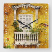 古いカルタヘナの柱時計 スクエア壁時計 (正面)