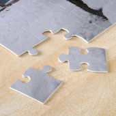 古いカントリーコテージを持つ雪のシーンオリジナル写真 ジグソーパズル (側面)