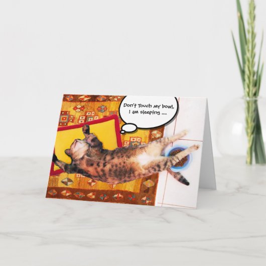 古いカーペットの上のトルコ猫 カード (正面)