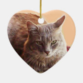 古いカーペットの上のトルコ猫 セラミックオーナメント (裏面)