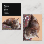 古いカーペットモノグラム上のトルコ猫 名刺 (正面/裏面)