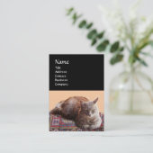 古いカーペットモノグラム上のトルコ猫 名刺 (スタンド正面)