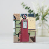 古いガスポンプの写真 ポストカード (スタンド正面)