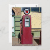 古いガスポンプの写真 ポストカード (正面/裏面)