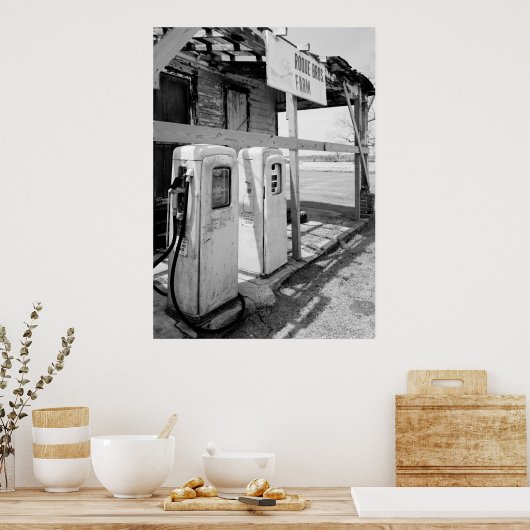 古いガスポンプ ポスター (キッチン)