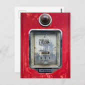 古いガスポンプ ポストカード (正面/裏面)