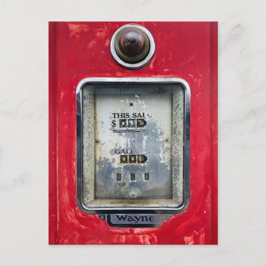 古いガスポンプ ポストカード (正面)