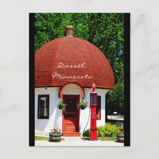 古いガソリンスタンド ポストカード (正面)