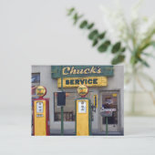 古いガソリンスタンド ポストカード (スタンド正面)