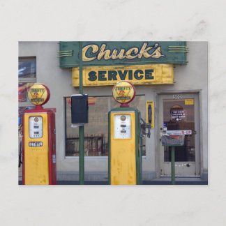 古いガソリンスタンド ポストカード