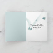 古いキルトの上で眠っている猫 カード (内部)