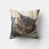 古いキルトの上で眠るタビーキャット クッション (裏面)