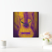 古いギターの柱時計 スクエア壁時計 (ホーム)